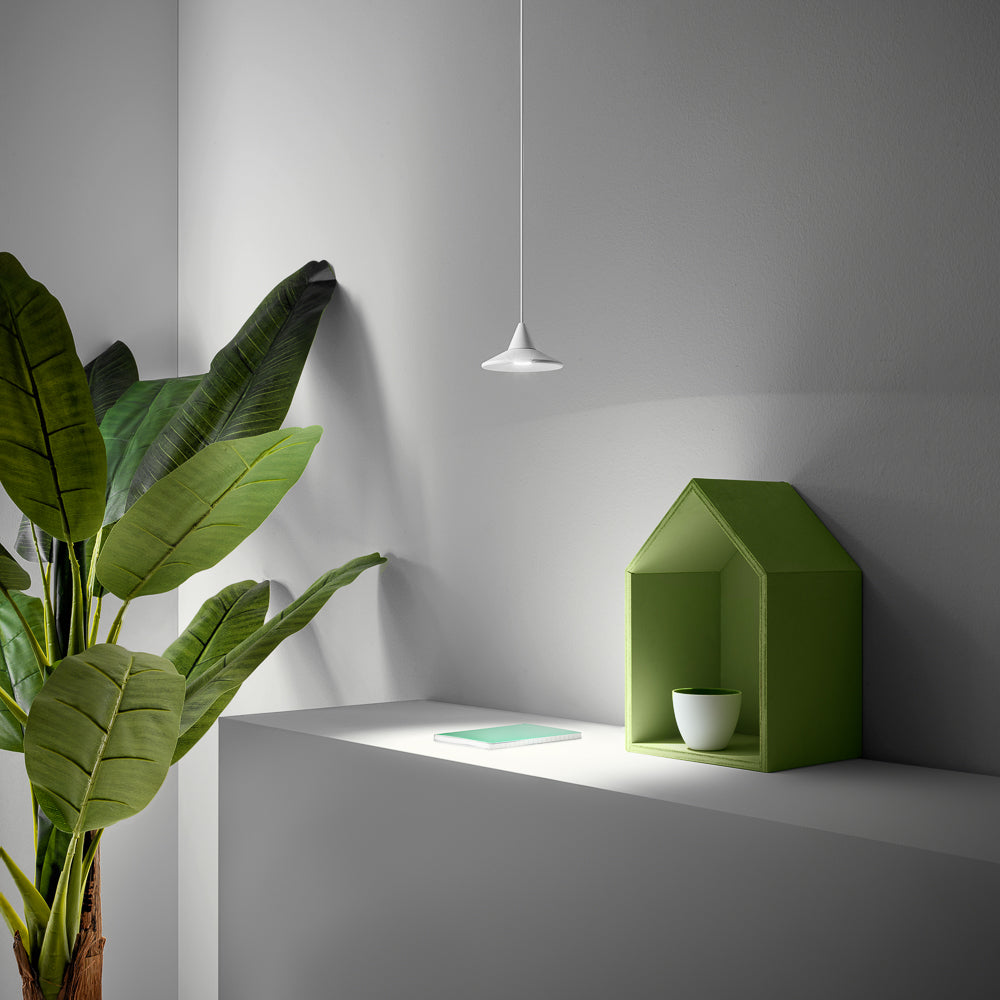 GEALUCE Sospensione con montatura in alluminio bianco-nero satinato LED HELENA GEALUCE Sospensione con montatura in alluminio bianco-nero satinato LED HELENA